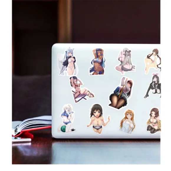 50 stk. Anime Sexede Bunny Girl Voksenklistermærker, Vandtætte Søde Pigeklistermærker til Bærbar, Telefonetui, iPad, High Definition-klistermærker