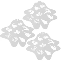 3 stk. ansigts- og kropsmalingsstencils til børn, julekunst