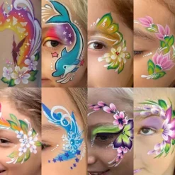 16 stk. ansigtsmalingsskabelonsæt DIY øjenbrynsskabeloner spraymaling 4