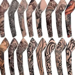 8 stk. Arm Blomster Arm Tattoo Mænd og Kvinder Sommer Solbeskyttelse Armsleeves tilfældig farve