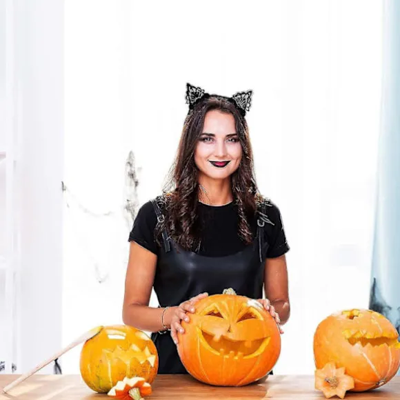 2 stk Blonde Katteører Hårbånd Sort Halloween Kostume Hårbånd Fest Hovedbøjle Fødselsdag Maskerade Hovedbeklædning Festival Cosplay Piger Håraccessories | Fyndiq