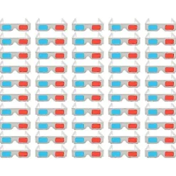 50 stk. Brilleholder Sammenklappelige Vr Briller Karton Anaglyph 3D-briller Rød Blå 3D-film Øjenramme Rød Blå 3D-briller