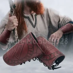 1 stk Cosplay Rekvisitter Kunstlæder Bracer Viking Kostume Snøre Arm Rustning Manchet Kryds Snor Steampunk Middelalderlig Handske Håndledsbånd Black | Fyndiq