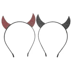 2 stk. Djævlehorn Hårbøjler Halloween Kostume Djævlehorn Hårbånd Tilbehør
