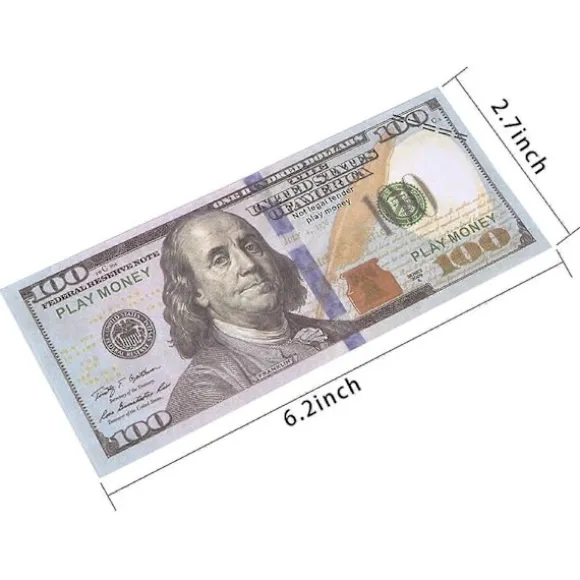 150 stk. dobbeltsidet rekvisit penge dollars replika sedler multicolor sæt (Fww)