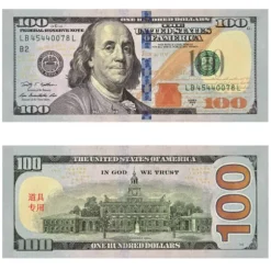 150 stk. dobbeltsidet rekvisit penge dollars replika sedler multicolor sæt (Fww)