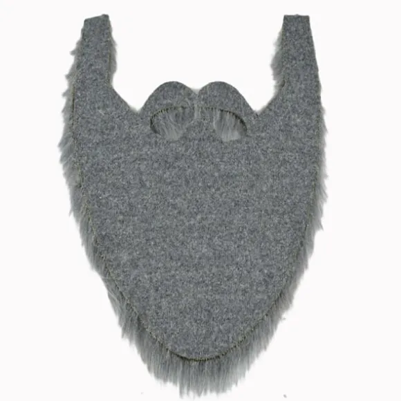 2 STK Fake Skæg Langt Fluffy Skæg GRÅD Gray
