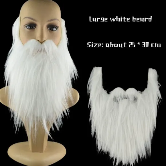 2 STK Fake Skæg Langt Fluffy Skæg GRÅD Gray