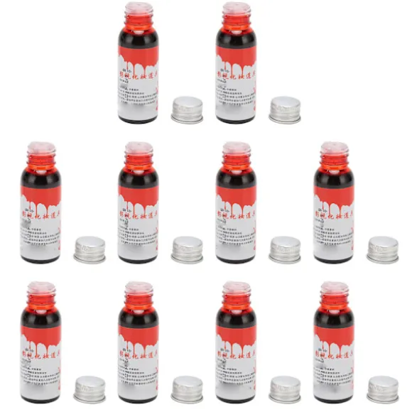 10 stk. falsk blod 30 ml flaske sikker vaskbar naturtro Halloween Cosplay makeup sceneblod