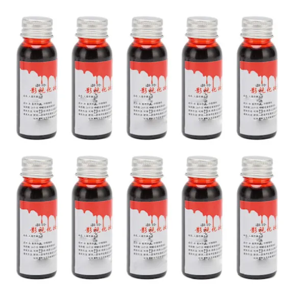 10 stk. falsk blod 30 ml flaske sikker vaskbar naturtro Halloween Cosplay makeup sceneblod