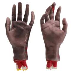 2 stk falske afhuggede hænder realistisk udsøgt udførelse Halloween rekvisit dekoration til cosplay scene rekvisit Halloween fest