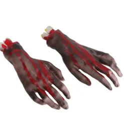 2 stk falske afhuggede hænder realistisk udsøgt udførelse Halloween rekvisit dekoration til cosplay scene rekvisit Halloween fest