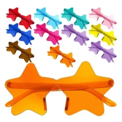 14 stk. farverige stjernesolbriller uden kant til fotoboksrekvisitter og polterabender – lette og unikt assorteret design Assorted Color 14.00X6.50X0.50CM | Fyndiq