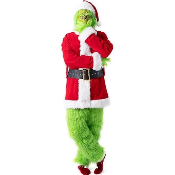 7 stk. Grinchen Kostume Jule Cosplay Voksen Julemandskostume Sæt + Maske A-Perfet C S
