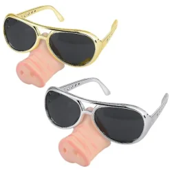 2 stk. Gris og Rosa Svine-Næse Briller til Fest Dekorative Briller Sjove Cosplay Briller Rekvisitter til Halloween Karneval