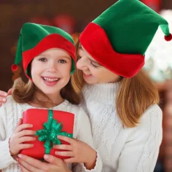 4 stk. Grønne Filt Elf Hatte Julemand Elf Hat Juleferie Fest
