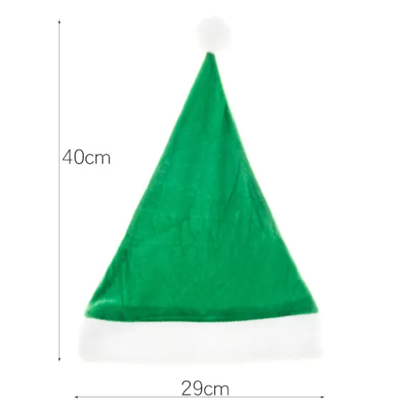 2 stk Grønne Julehatte i Non-Woven Materiale til Julekostumer