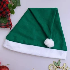 2 stk Grønne Julehatte i Non-Woven Materiale til Julekostumer