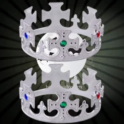 2 stk. Guld Konge Krone, Konger og Dronninger Royale Juvelerede Kroner Prins Kostume Tilbehør Halloween Rekvisit