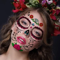 4 stk. Halloween ansigtsklistermærker Halloween fest klistermærke ansigtsfremstilling
