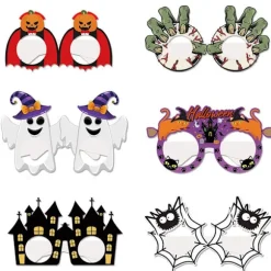 12 stk. Halloween Briller 3D Papir Briller Hekse Briller 12Pcs