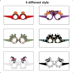 12 stk. Halloween Briller 3D Papir Briller Hekse Briller 12Pcs