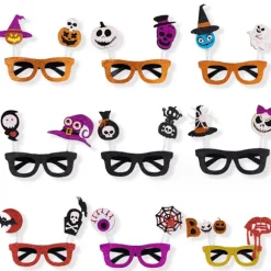 9 stk. Halloween briller, Halloween festartikler festdekorationer til børn og voksne briller, græskar, edderkop, briller kostume rekvisitter