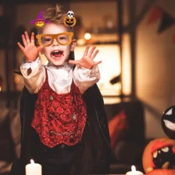 9 stk. Halloween briller, Halloween festartikler festdekorationer til børn og voksne briller, græskar, edderkop, briller kostume rekvisitter