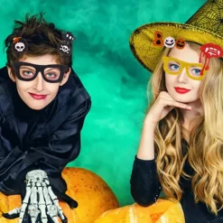 9 stk. Halloween briller, Halloween festartikler festdekorationer til børn og voksne briller, græskar, edderkop, briller kostume rekvisitter