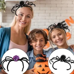 2 STK Halloween Dekoration Stort Edderkoppe Hovedbeklædning Sort Enke Hovedbeklædning Festival Hårtilbehør Cosplay, Plys Sjove Hårspænder til Kvinder Piger | Fyndiq