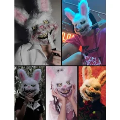 1 stk Halloween Evil Bloody Rabbit Mask Masquerade Hovedbeklædning Performance rekvisitter