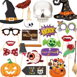 40 stk. Halloween Fotoboks Rekvisit Uhyggelige Kranie Briller Dødens Dag DIY Festartikler til Børn Trick or Treat Fest Dekoration Sæt Sjove Fotografi Rekvisitter | Fyndiq