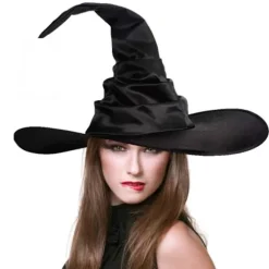 3 stk. Halloween Heksehat Sort Edderkop Flagermus Stor Rynket Damekostume Tilbehør Halloween Cosplay Fest