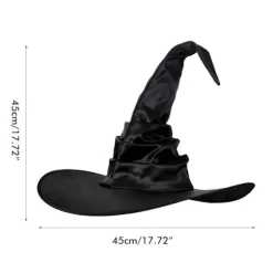3 stk. Halloween heksehatte sort edderkop flagermus heksehat stor rynket hatte kvinder kostume tilbehør til Halloween cosplay fest