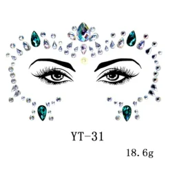 3 stk Halloween Noctilucent Ansigtssten Tattoo Sticker, cosplay (F)