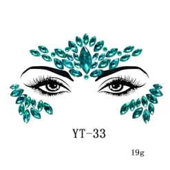 3 stk Halloween Noctilucent Ansigtssten Tattoo Sticker, cosplay (F)
