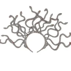 1 stk. Halloween Plastikhoved Sjov Slangeformet Hovedbøjle Kreativ Slangeformet Krone Hovedbøjle Kostumefest Dekoration til Festbrug (gylden)