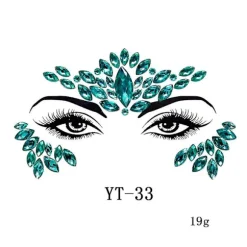 3 stk. Halloween Selvlysende Ansigtssten Tattoo Sticker, cosplayf