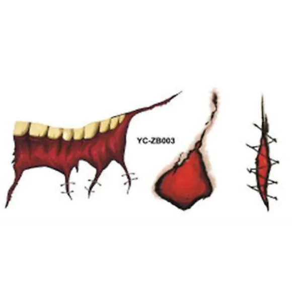 1/12 stk. Halloween Spøg Makeup Midlertidig Tatovering Tattoo stickers 03