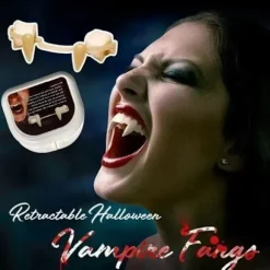 5 stk Halloween Vampyrtænder, Indtrækkelige Plastik Silikon Skræmmende