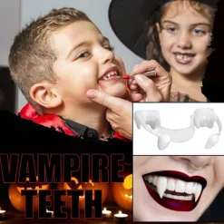 5 stk Halloween Vampyrtænder, Indtrækkelige Plastik Silikon Skræmmende