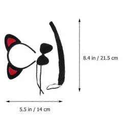 3 stk. Halloween-dragt til børn og voksne, dyr, røde ører, pandebånd, butterfly, hale-sæt, fest, cosplay-kostume [HK] 21*14.5cm