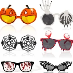 6 stk. Halloween-festbriller Nyhed Halloween-fest