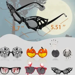 6 stk. Halloween-festbriller Nyhed Halloween-fest
