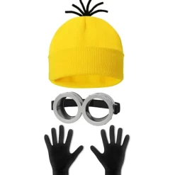 3 stk Halloween-kostumetilbehør til voksne, beskyttelsesbriller/gul hat/handsker til mænd og kvinder Cosplay-fest sæt
