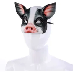 1 stk. Halv Ansigt Dyremaske Gris Maske Horror Gris Maske til Halloween