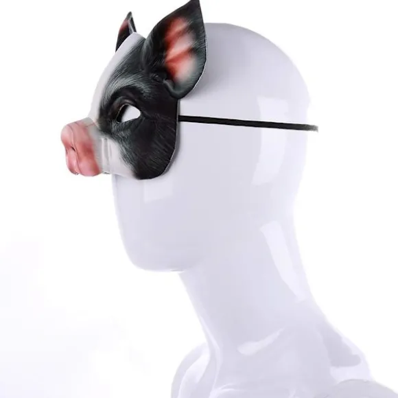 1 stk. Halv Ansigt Dyremaske Gris Maske Horror Gris Maske til Halloween