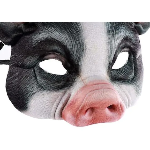 1 stk. Halv Ansigt Dyremaske Gris Maske Horror Gris Maske til Halloween