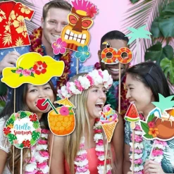 48 stk. Hawaii Luau Party Fotoboks Rekvisitter Hawaiian Luau Party Dekoration