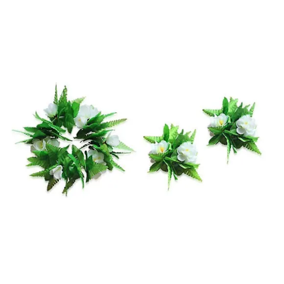 5 stk. Hula Nederdel Hawaiiansk Kostumesæt med Grønne Blade Halskæde Armbånd Hovedbøjle Luau Festartikler til Strand Luau Festartikler (Voksne) (LGL) Green | Fyndiq